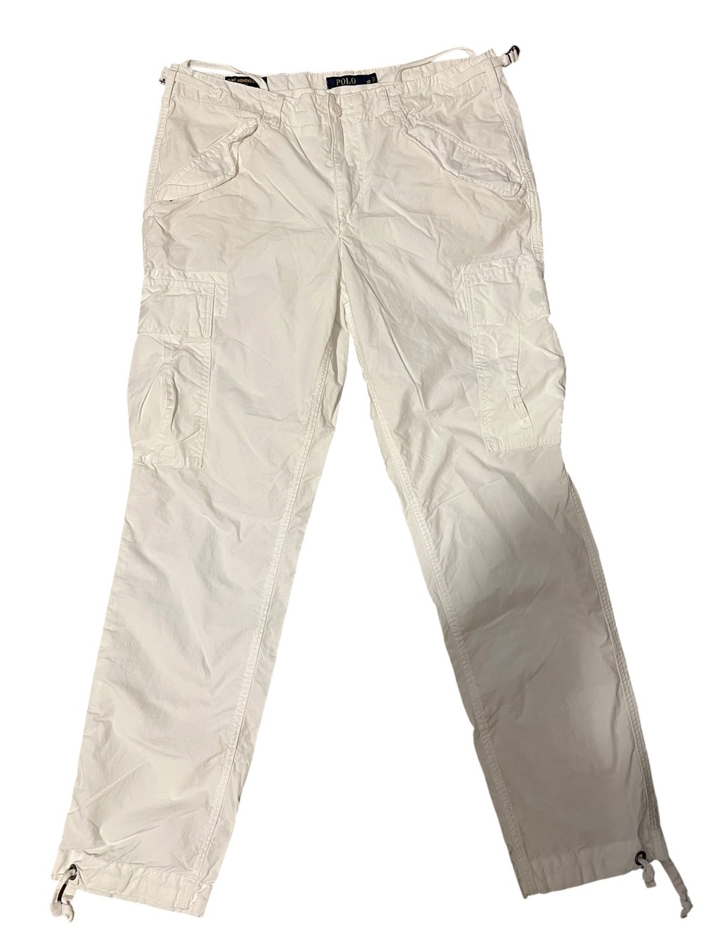 Vintage Polo Ralph Lauren Womens Military Spec Cargo White Pants Utility Y2K